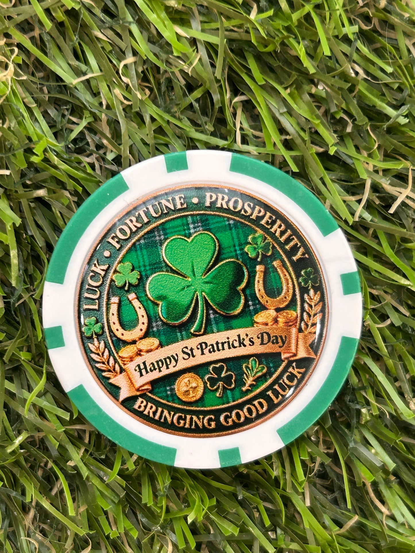 Happy St Patrick’s Day Magnetic Clay Poker Chip - Golf Ball Marker