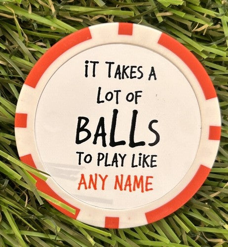 It takes A Lot Of Balls To Play Like - Personalised marker Magnetic P