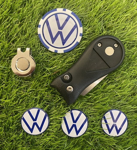 Volkswagen Flick Pitchfork , Golf Hat Clip and 3 VW Markers And Poker