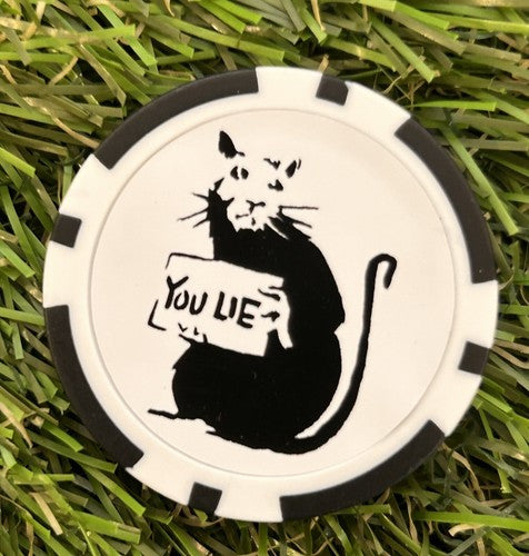 Banksy You Lie Rat - Golf Magnetic Poker Chip - Funny - UK Seller