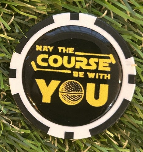 May The Course Be With You - Golf Magnetic Poker Chip - Funny - UK S