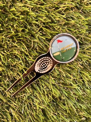 Nearest The Pin METAL GOLF BALL MARKER AND PITCH REPAIR TOOL