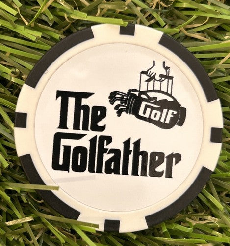 The Golfather - Magnetic Clay Poker Chip - Golf Ball Marker - Funny -