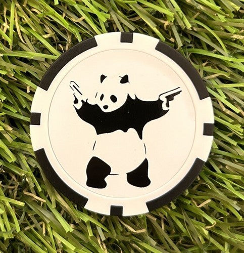 Banksy Shooting Panda - Golf Magnetic Poker Chip - Funny - UK Seller
