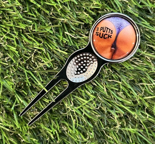 3 putts Suck Sexy GOLF BALL MARKER AND PITCH REPAIR TOOL