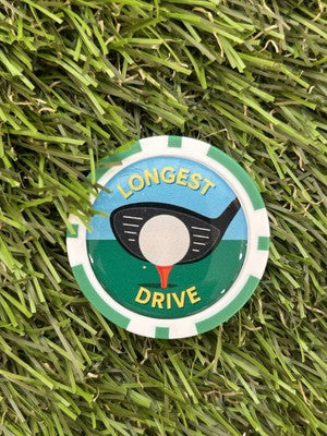 5 X Nearest the Pin and 1 X Longest Drive - Winner Golf Poker Chips