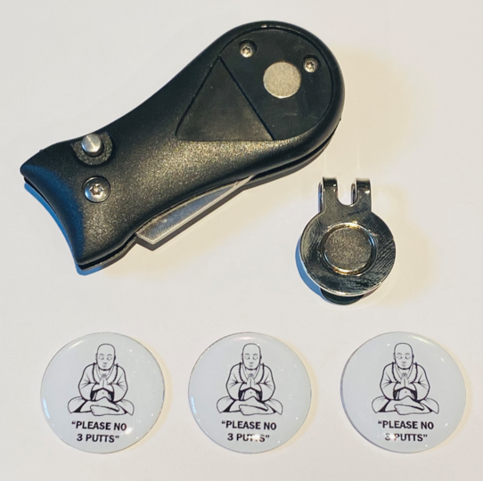 Budha No 3 Putts Pitchfork and Golf Hat Clip and 3 Markers - FREE UK