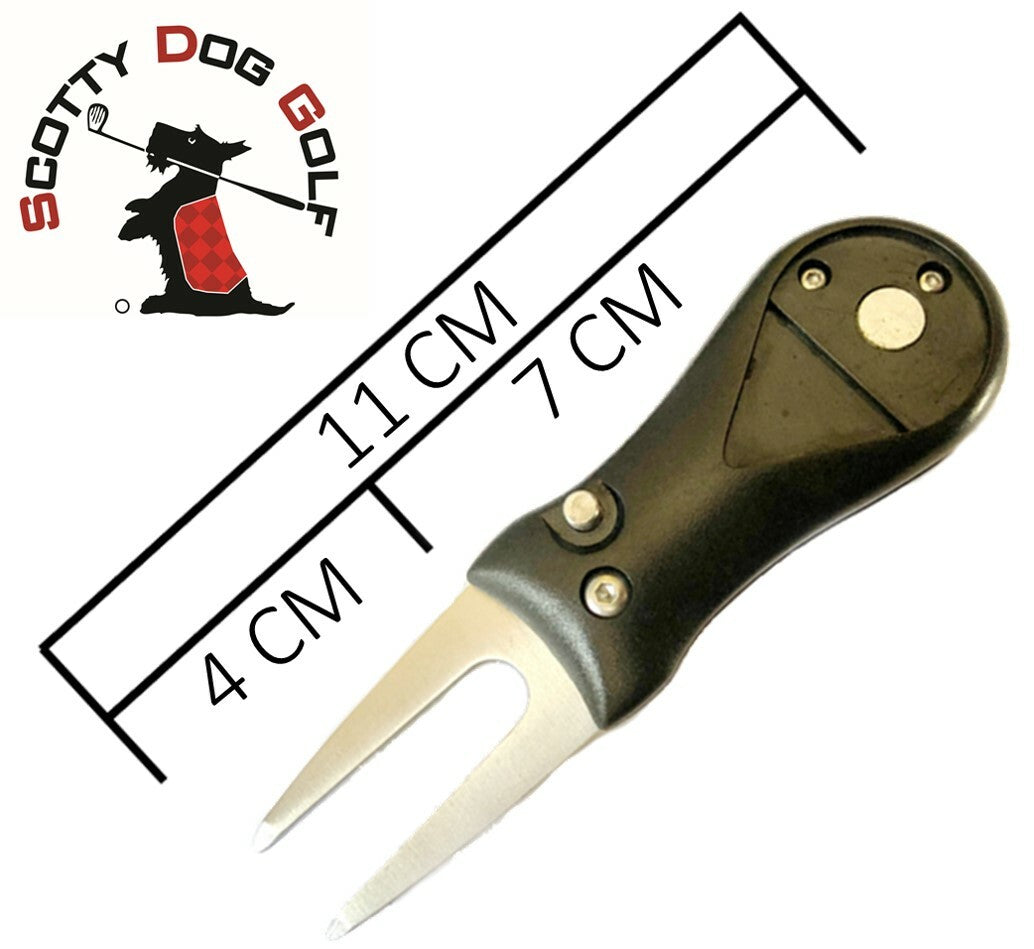 Golf Pitchfork Magnetic Hat Clip With 2 Lucky 7 Markers
