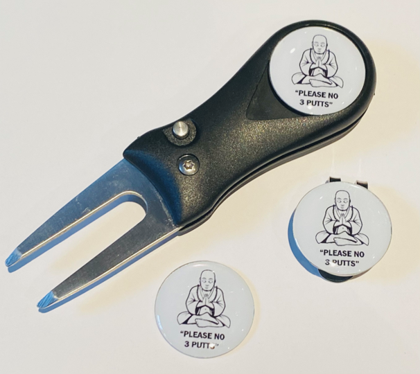 Budha No 3 Putts Pitchfork and Golf Hat Clip and 3 Markers - FREE UK