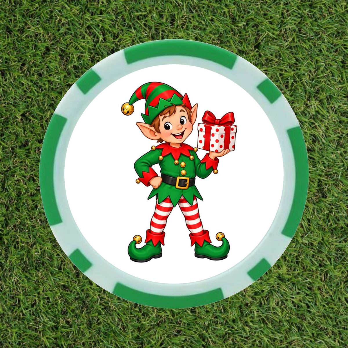 Christmas Elf Premium Golf Poker Chip Marker | Funny Golf Gift