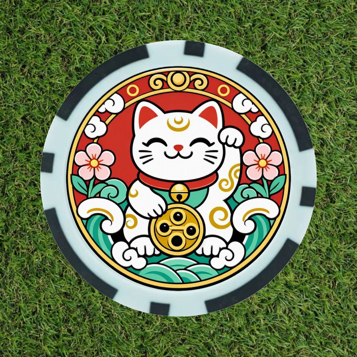 Lucky Cat Golf Ball Marker - Premium Maneki Neko Poker Chip