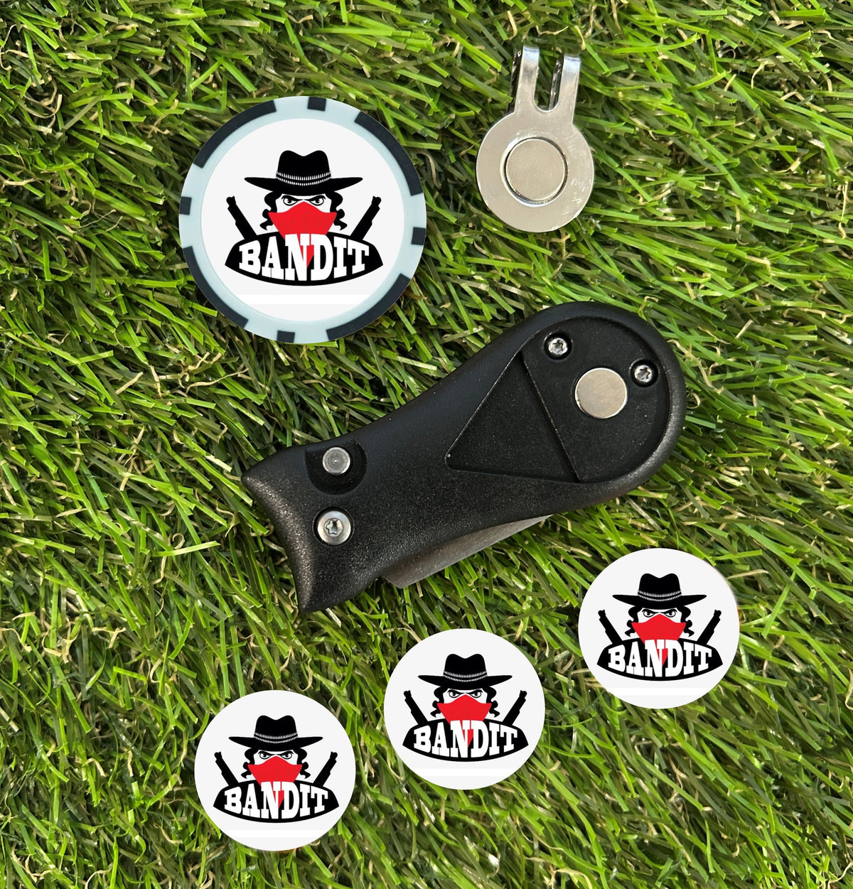 Bandit Golf Divot Tool & Resin Ball Marker Set