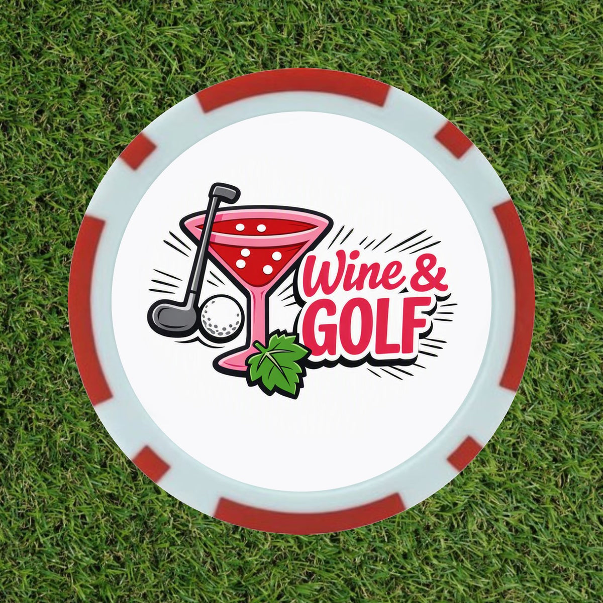 Wine & Golf Ball Marker - Premium Pop Art Poker Chip Marker