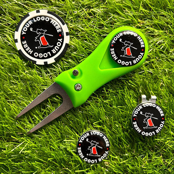 Personalised Plastic Pitchfork Combo Set with Poker Chip