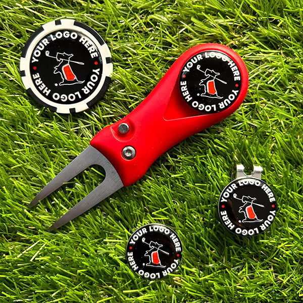 Personalised Plastic Pitchfork Combo Set with Poker Chip