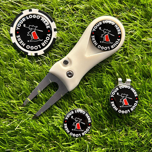 Personalised Plastic Pitchfork Combo Set with Poker Chip