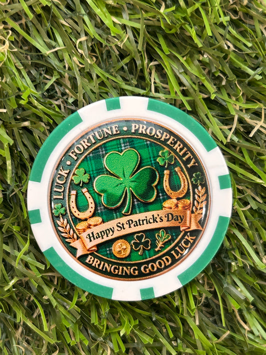 Happy St Patrick’s Day Magnetic Clay Poker Chip - Golf Ball Marker