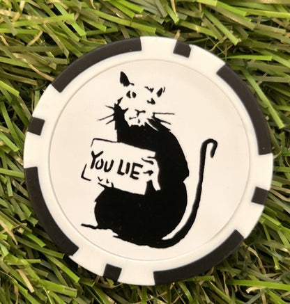 Banksy You Lie Rat - Golf Magnetic Poker Chip - Funny - UK Seller