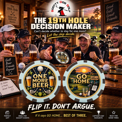 19th Hole Decision Maker Poker Chip | Funny Golf Society Gift | Scotty Dog Golf