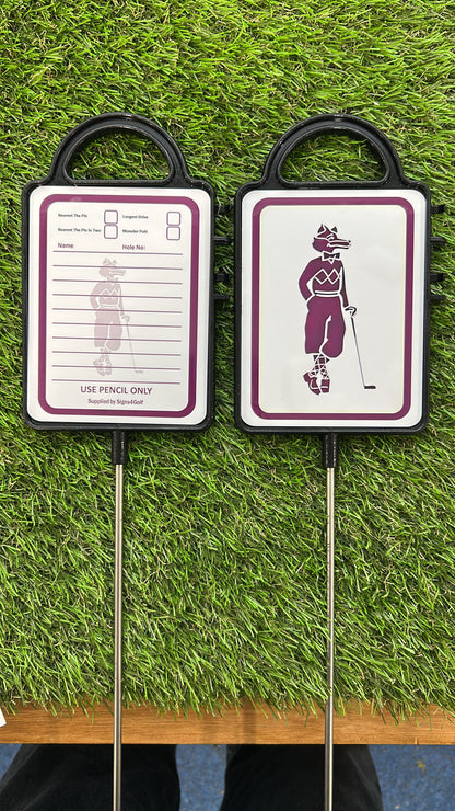 Two Personalised Golf Course Signs