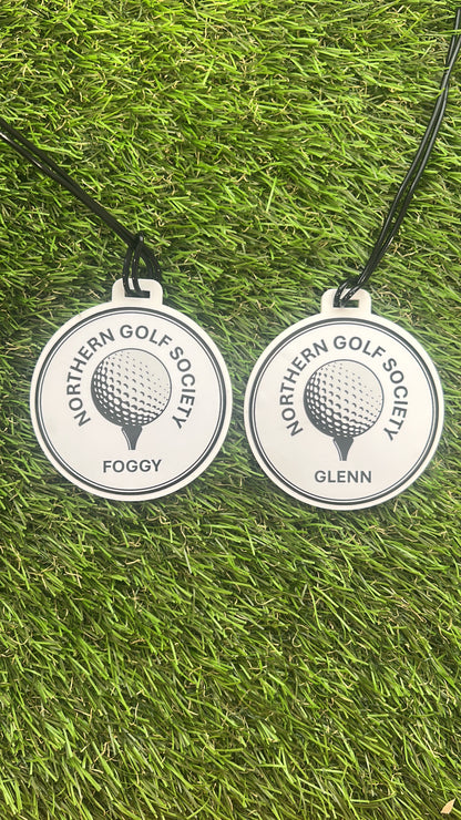 Round Personalised Golf Bag Tags