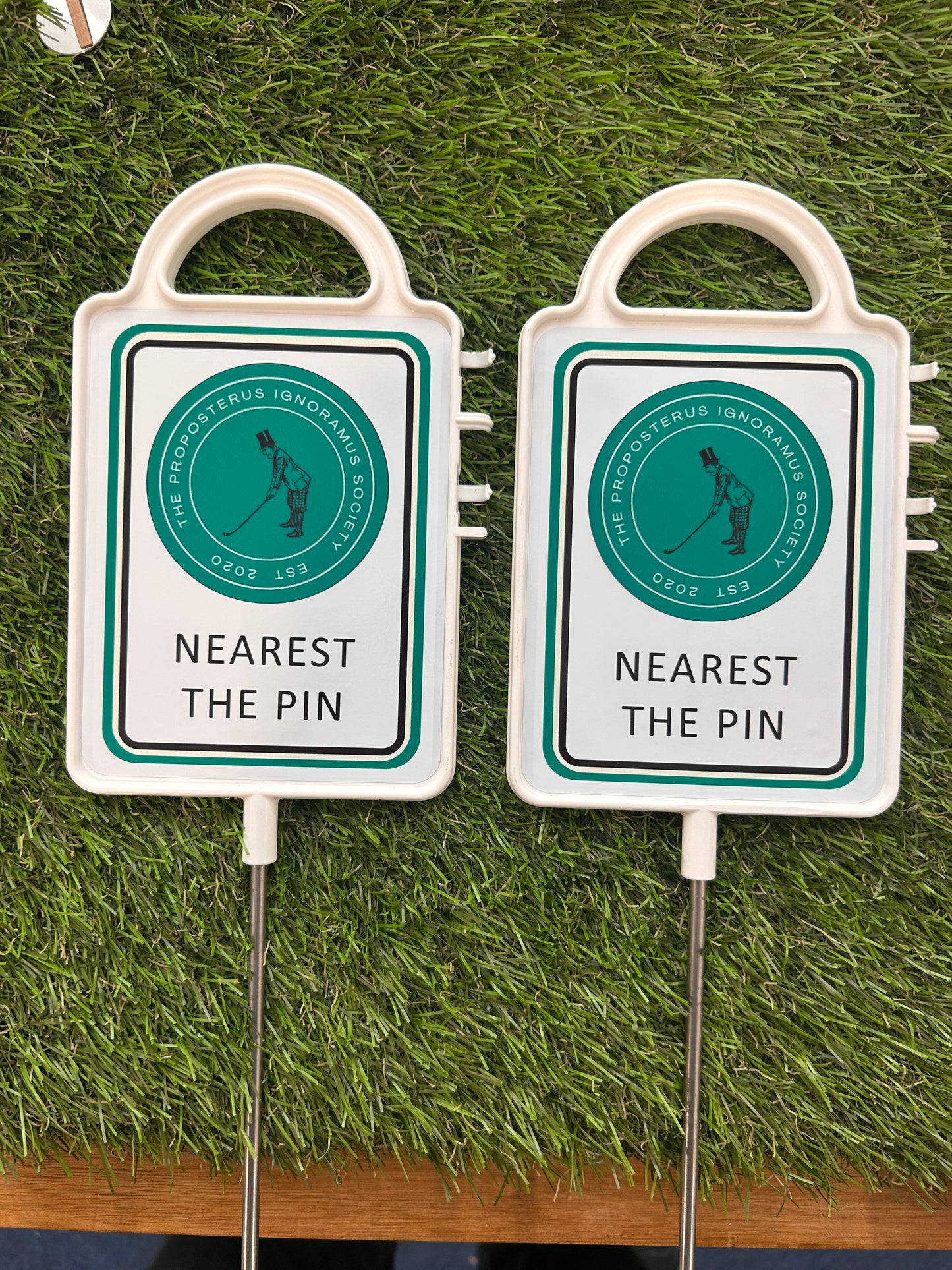 Two Personalised Golf Course Signs