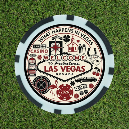 Personalised Las Vegas Poker Chip Golf Ball Markers - with Photo & Text