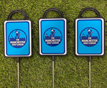 Two Personalised Golf Course Signs