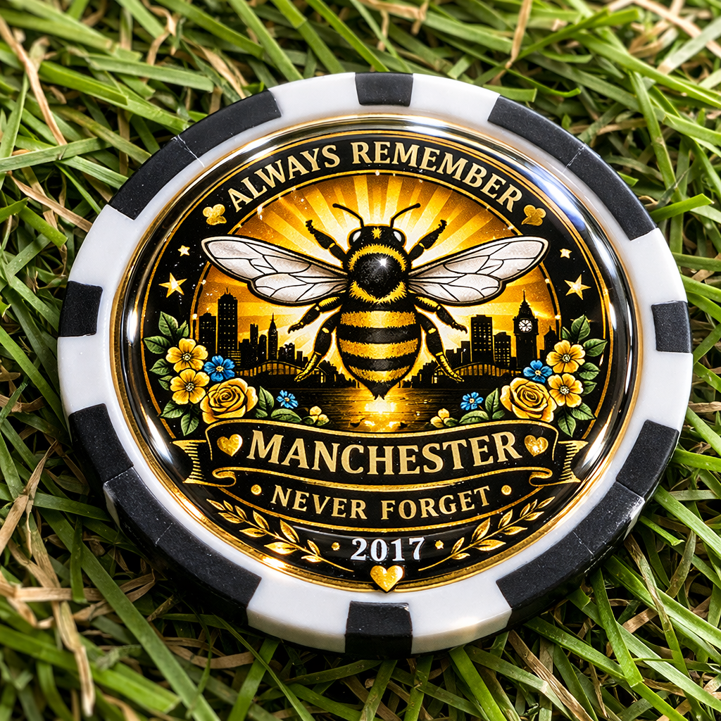 Manchester Bee Clay Poker Chip - Golf Ball Marker