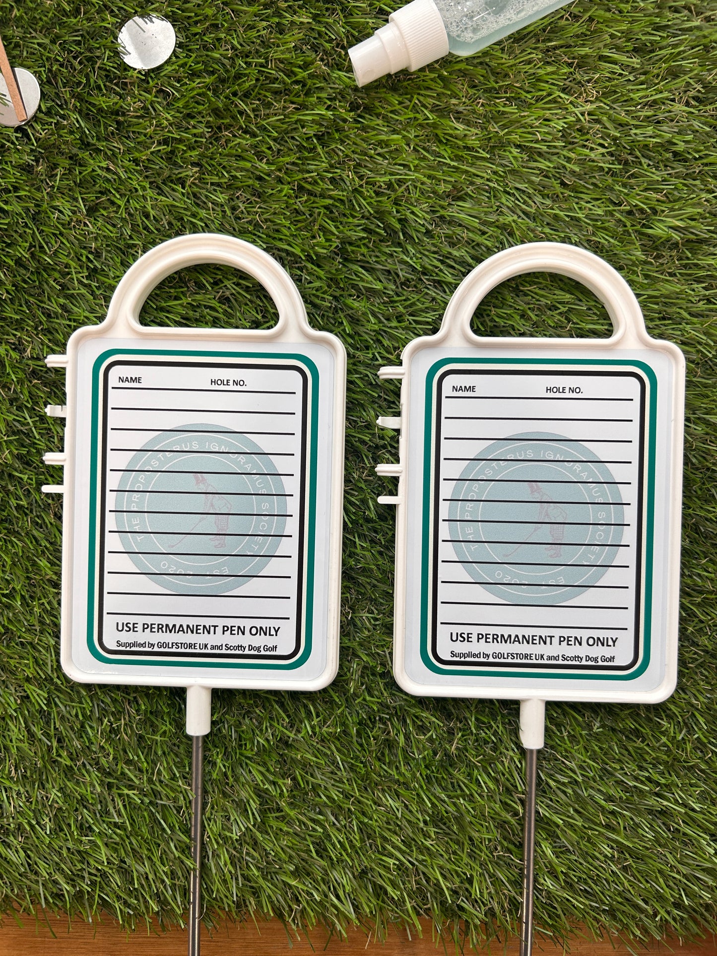 Two Personalised Golf Course Signs