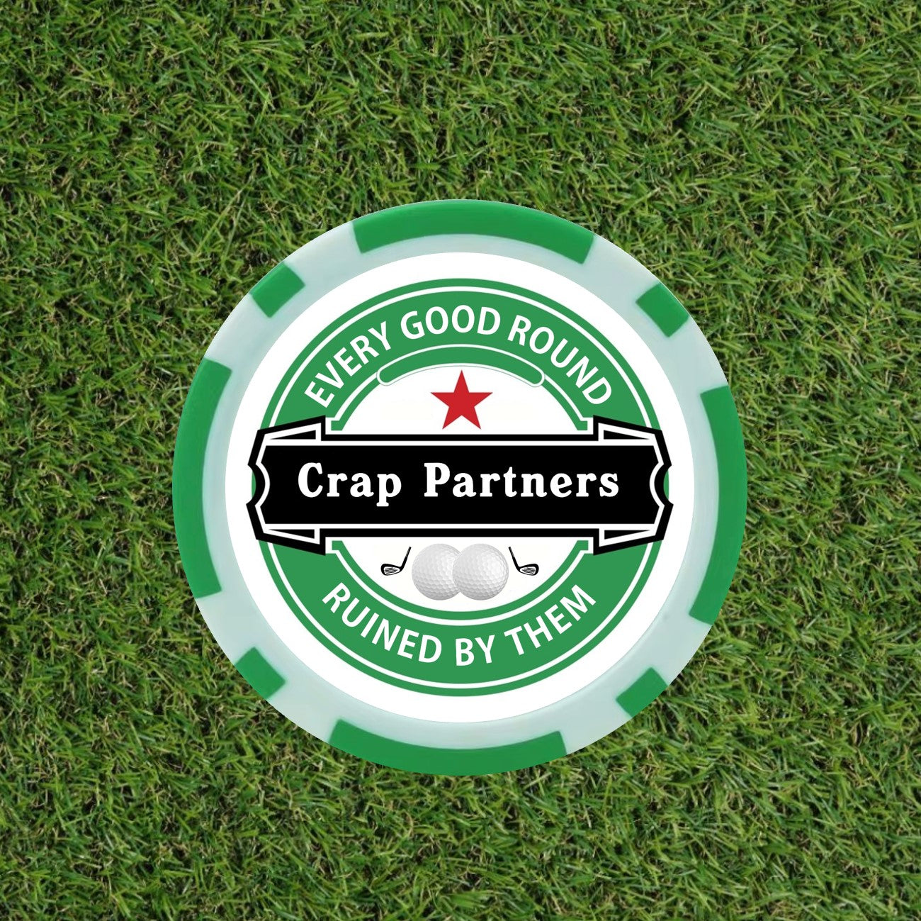 Heineken Themed Funny Golf Poker Chips