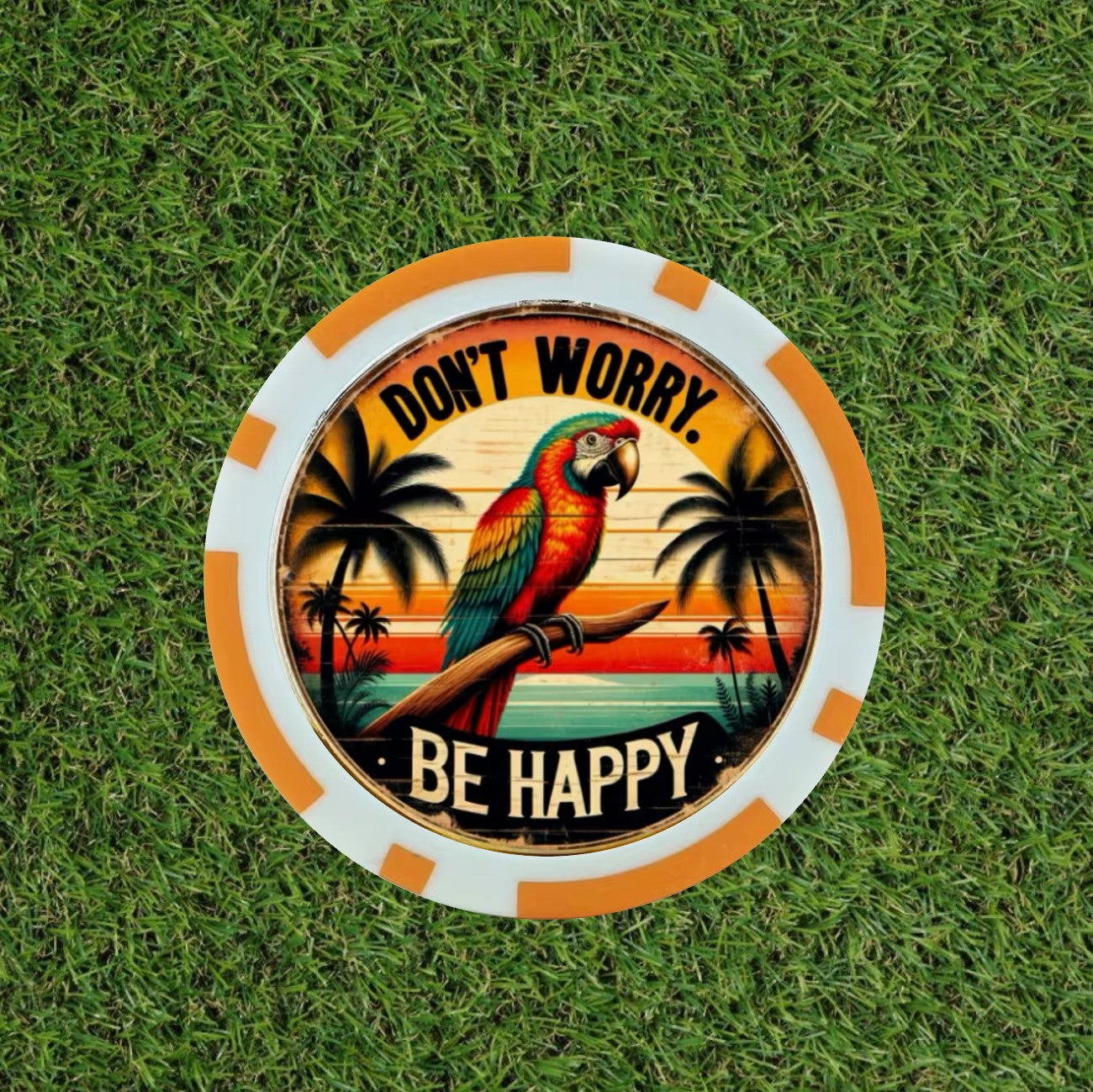 Dont Worry Be Happy Multi Colour Poker Chip