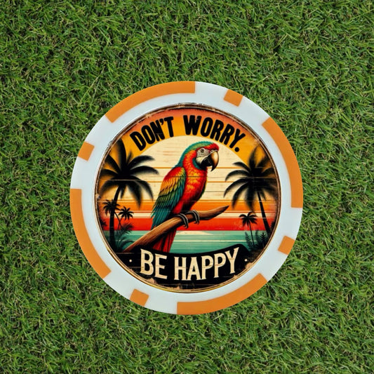 Dont Worry Be Happy Multi Colour Poker Chip