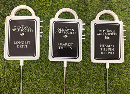 Two Personalised Golf Course Signs