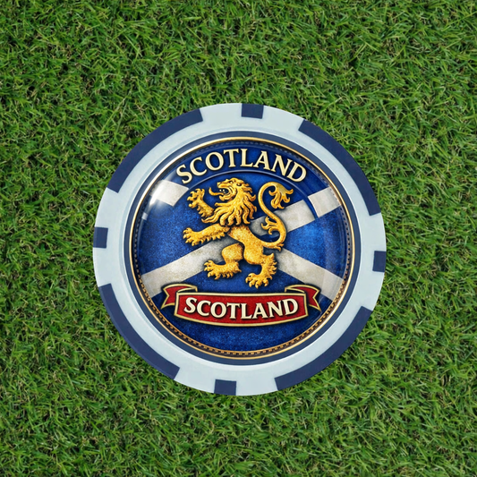 Scottish Saltire with the lion of Scotland Poker Chip