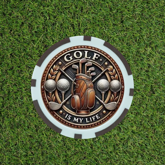Golf is my life poker chip
