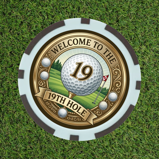 19th Hole Golf Ball Marker - Premium Vintage Poker Chip Marker