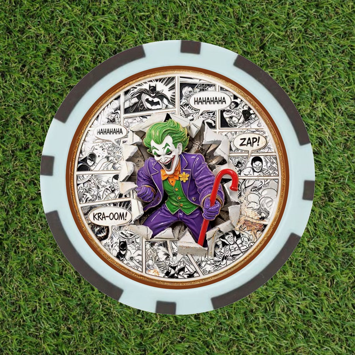 Joker Golf Ball Marker - Premium Comic Style Poker Chip Marker