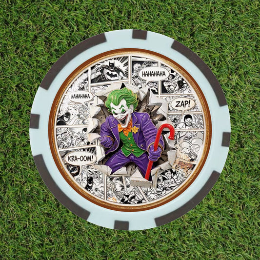 Joker Golf Ball Marker - Premium Comic Style Poker Chip Marker