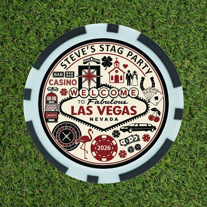 Personalised Las Vegas Poker Chip Golf Ball Markers | Custom Photo