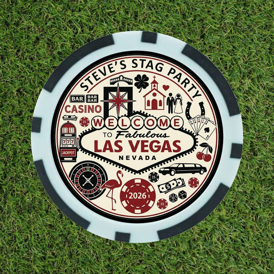 Personalised Las Vegas Poker Chip Golf Ball Markers | Custom Photo