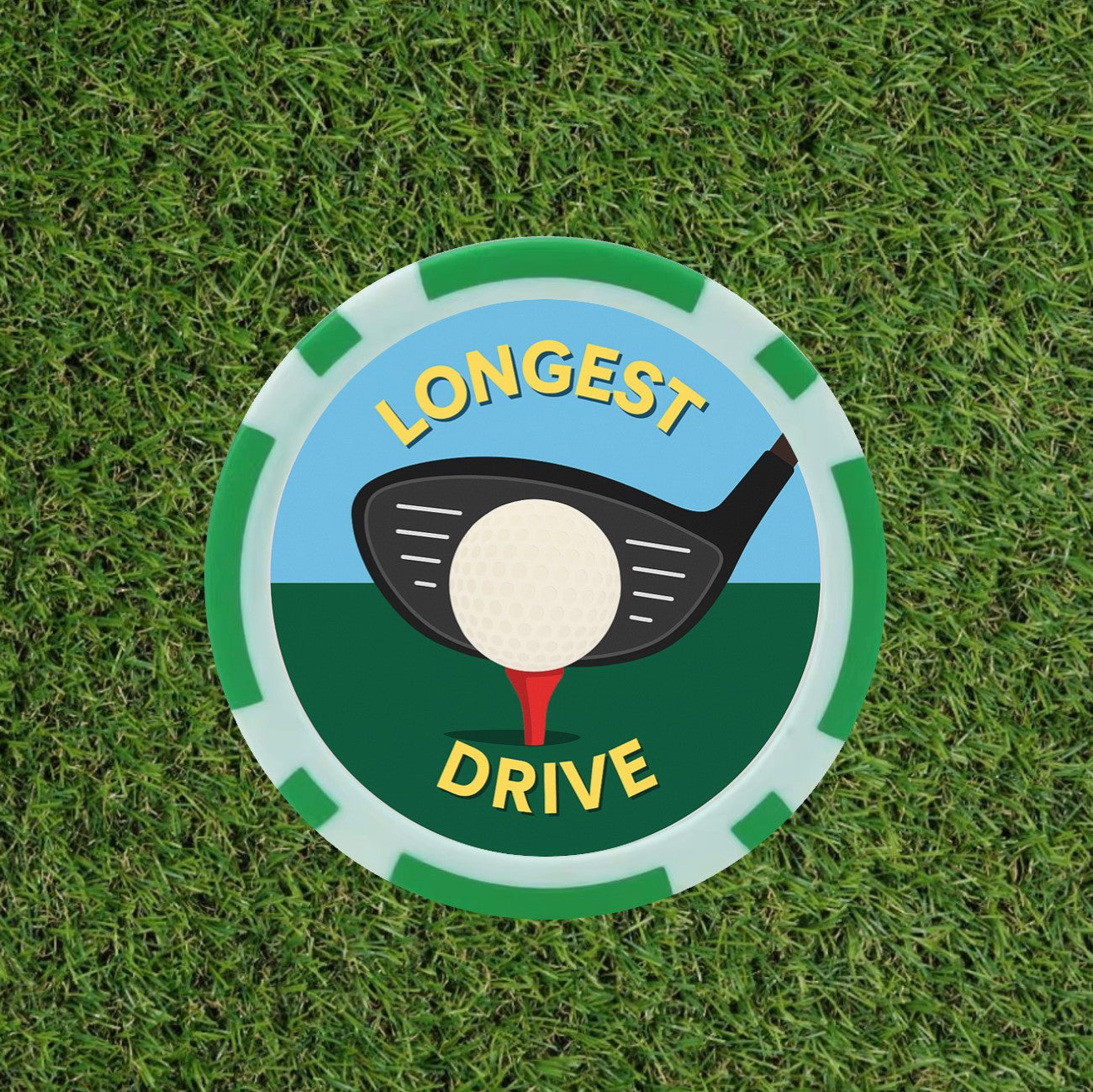 5 X Nearest the Pin  and 1 X Longest Drive - Winner Golf  Poker Chips