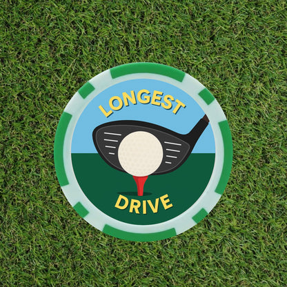 5 X Nearest the Pin  and 1 X Longest Drive - Winner Golf  Poker Chips