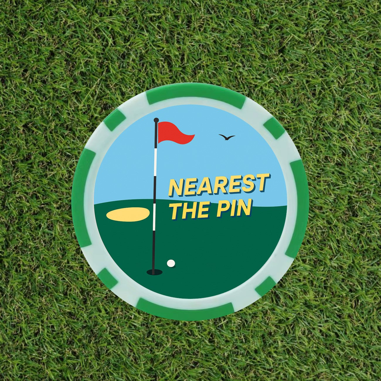 5 X Nearest the Pin  and 1 X Longest Drive - Winner Golf  Poker Chips