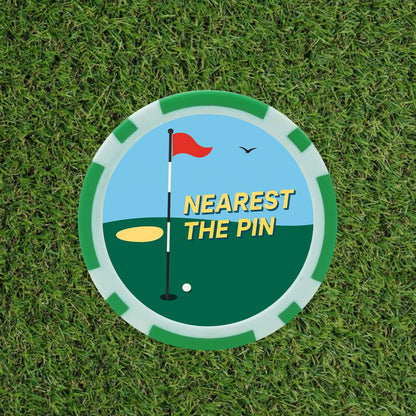 5 X Nearest the Pin  and 1 X Longest Drive - Winner Golf  Poker Chips