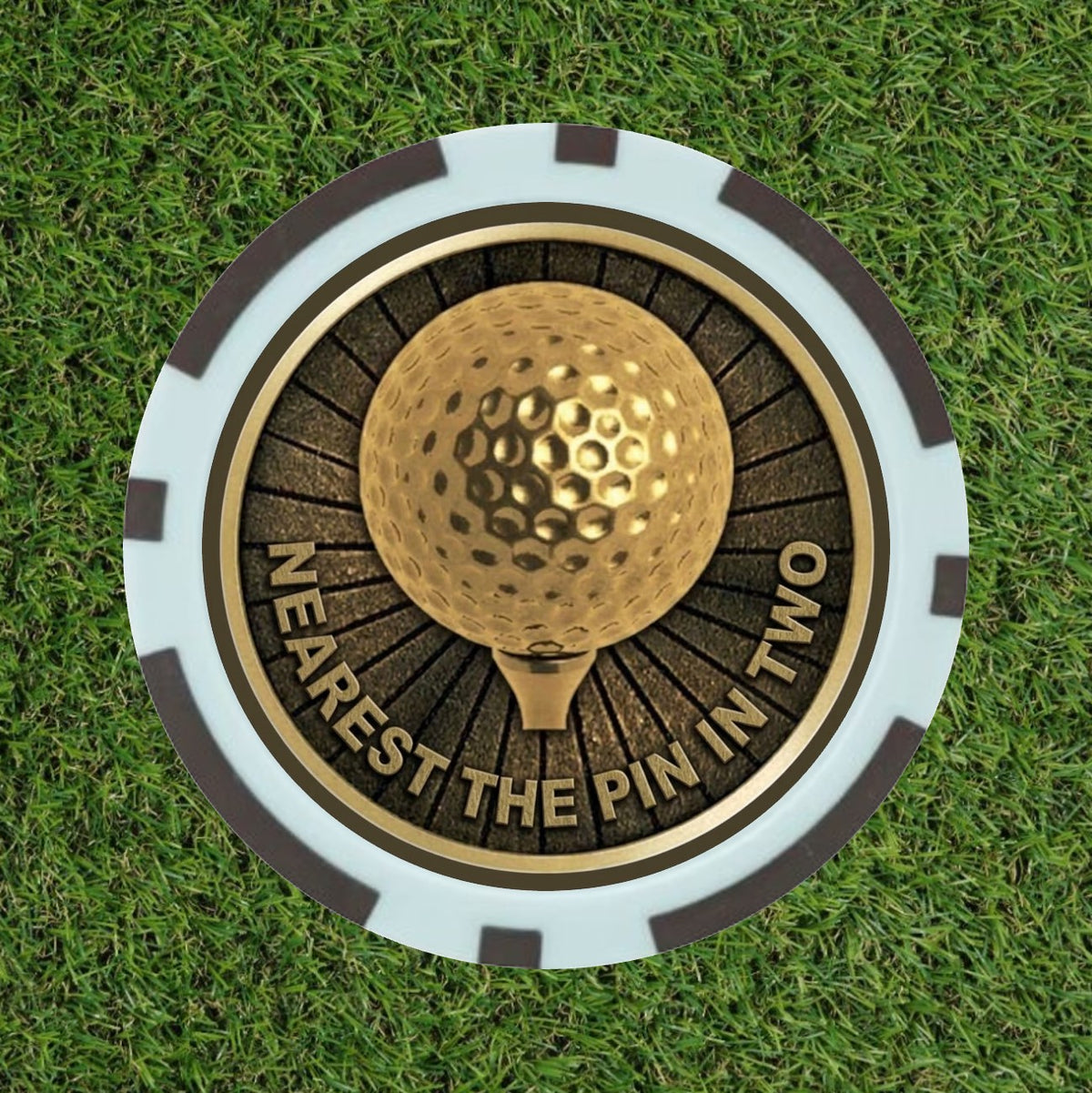 Premium Brass-Style Golf Competition Winning Poker Chips (Pick 'N' Mix)
