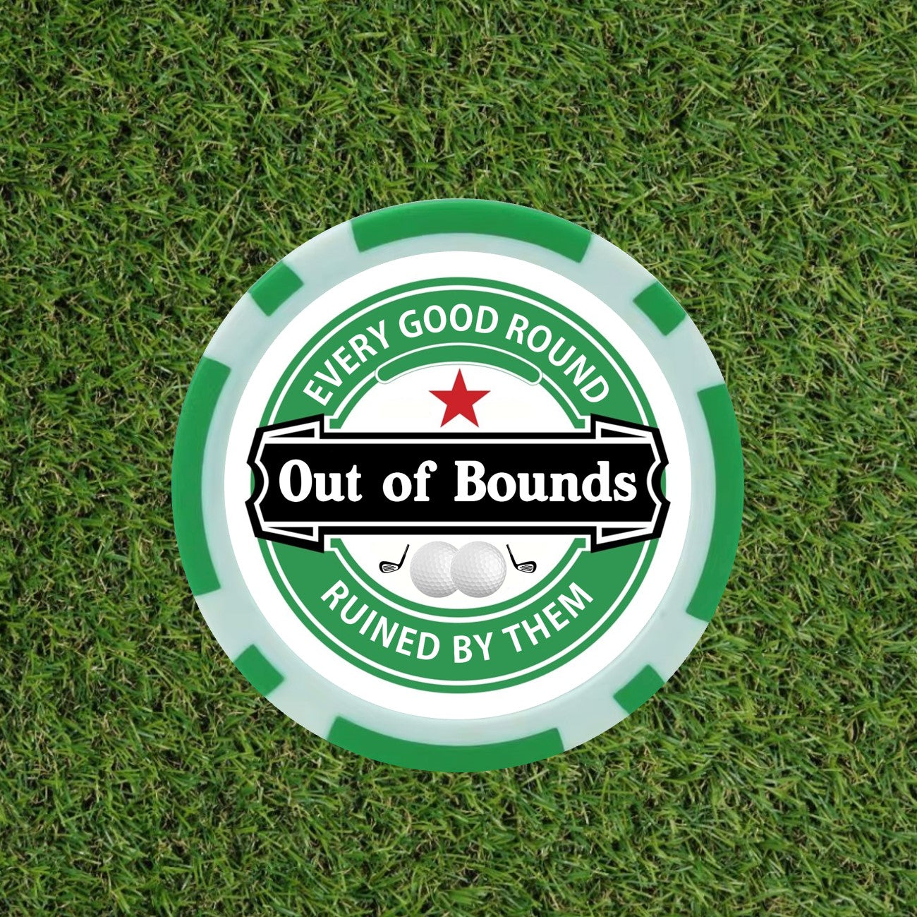 Heineken Themed Funny Golf Poker Chips