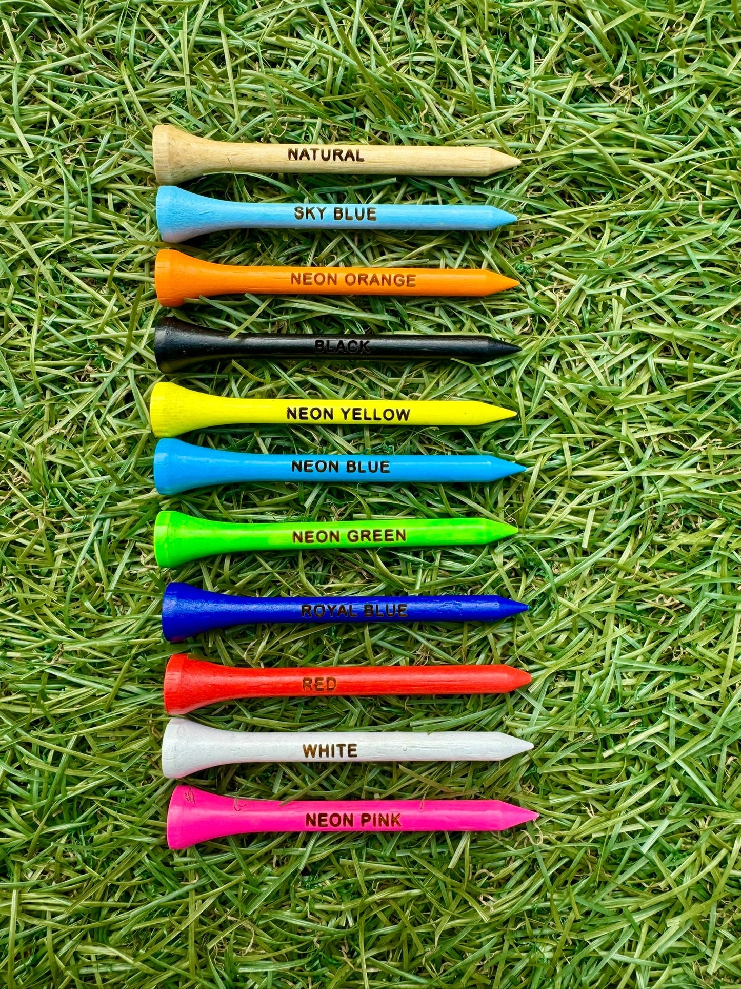 Engraved 70mm Bamboo Golf Tees