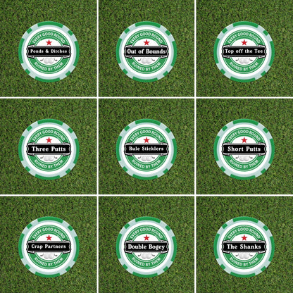Heineken Themed Funny Golf Poker Chips