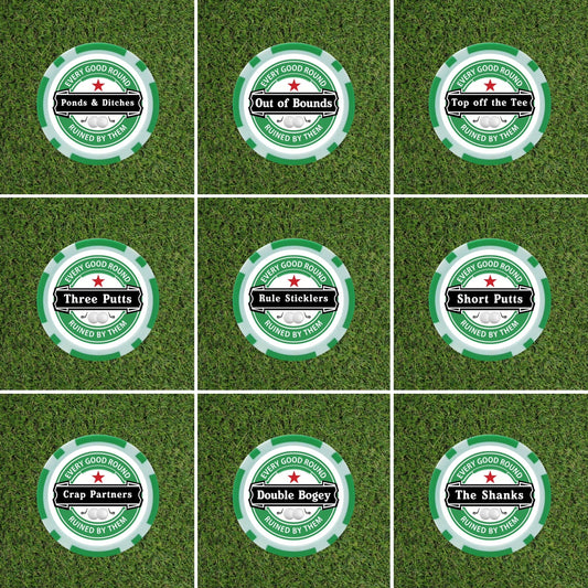 Heineken Themed Funny Golf Poker Chips